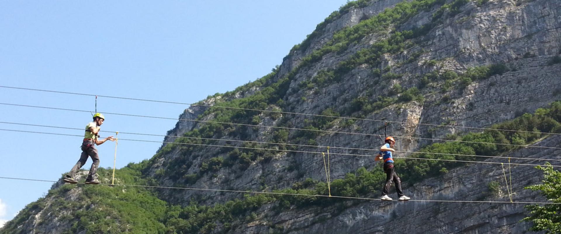 Tibetan bridge Suspended walking in Trentino